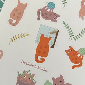 Feuille d'autocollants chats I | Bujo | Stickers animaux l Scrapbooking l