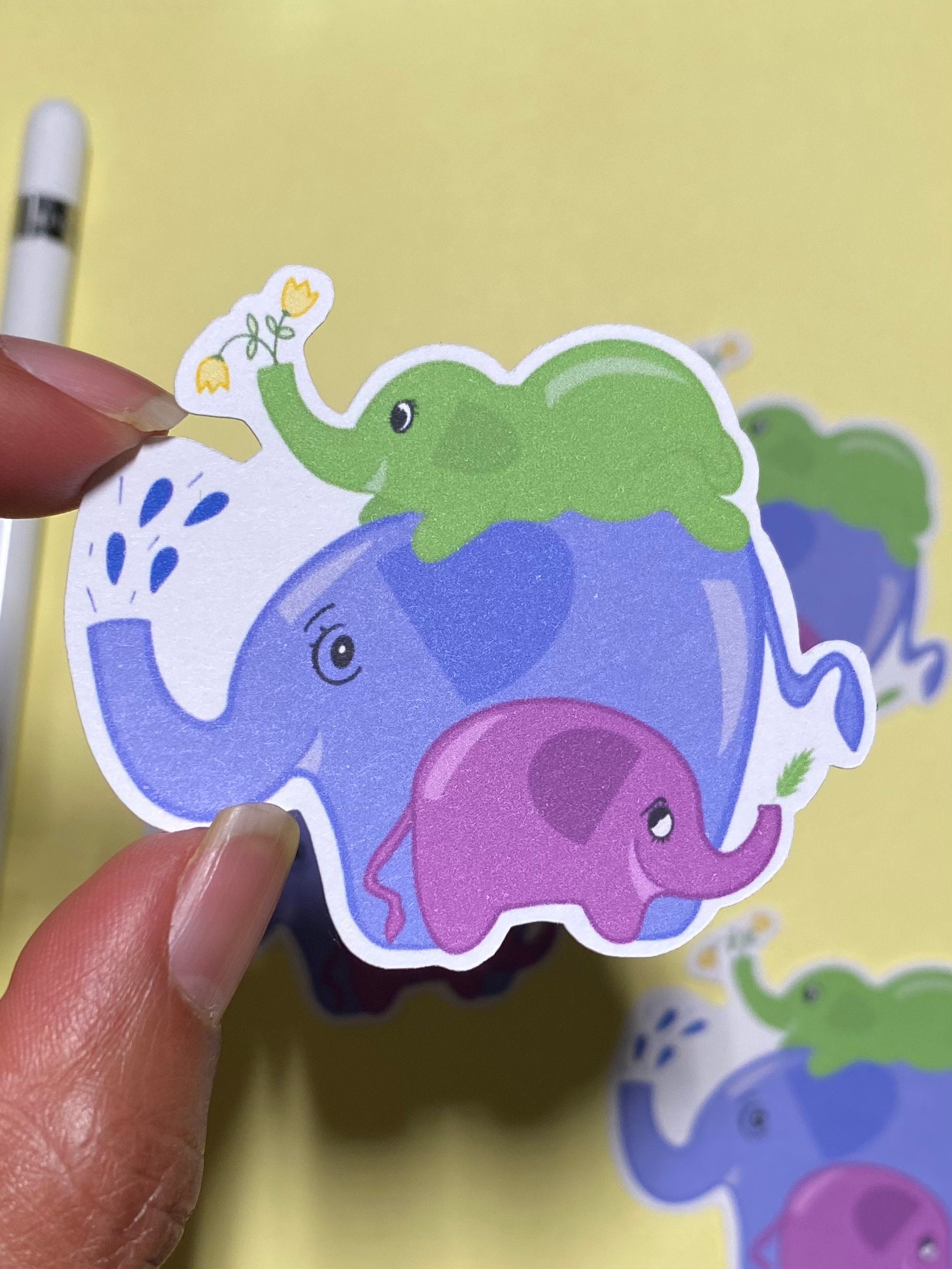 Playful Elephants Sticker Journal Scrapbook Planner Etsy