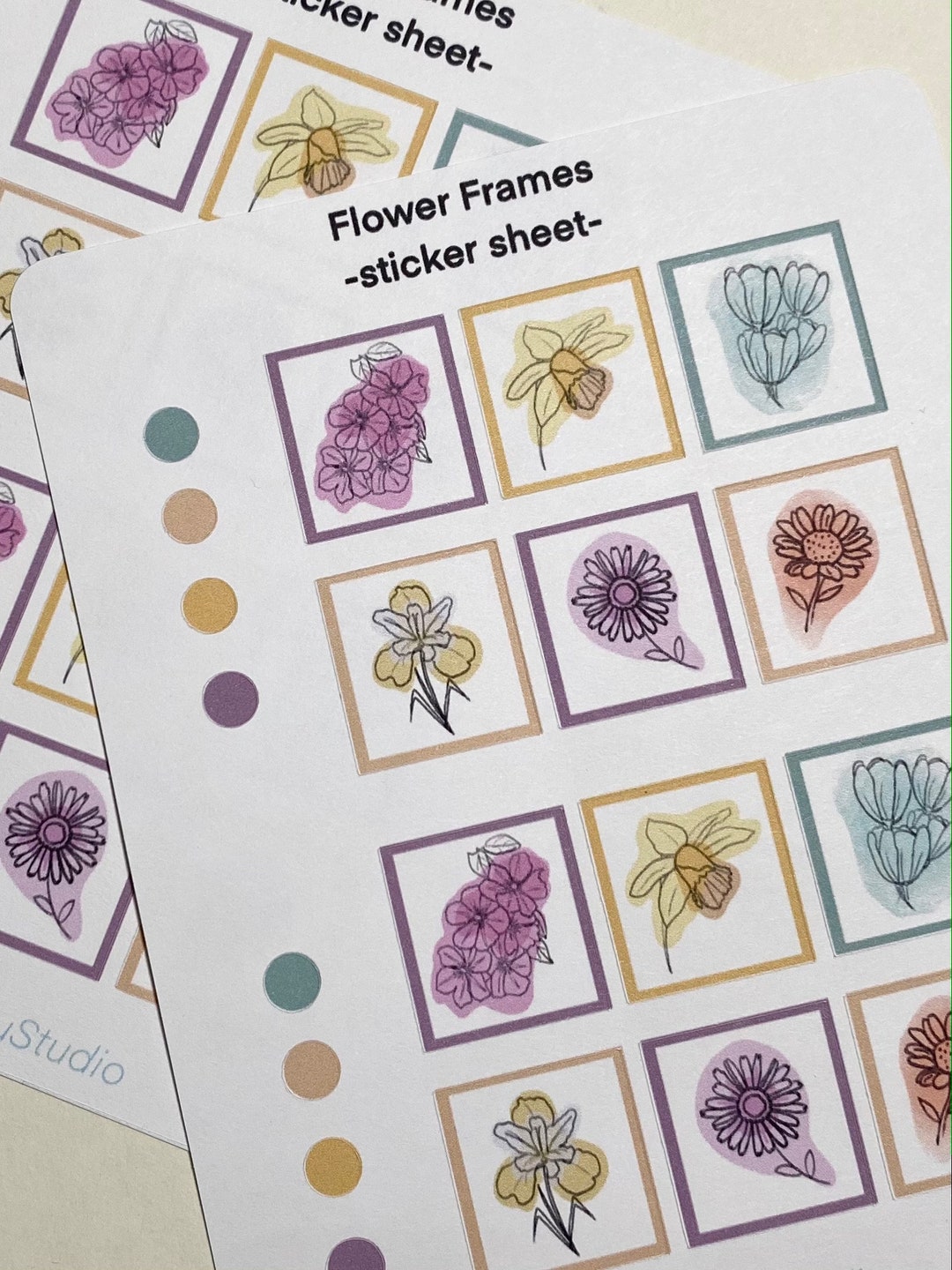 Flower Frames Sticker Sheet Stamps Planner Journal - Etsy.de