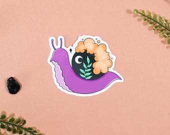 Witchy Snail Cauldron Potion Sticker | Cute Vinyl Waterproof Glossy Sticker | Kindle Phone Laptop Water Bottle Sticker