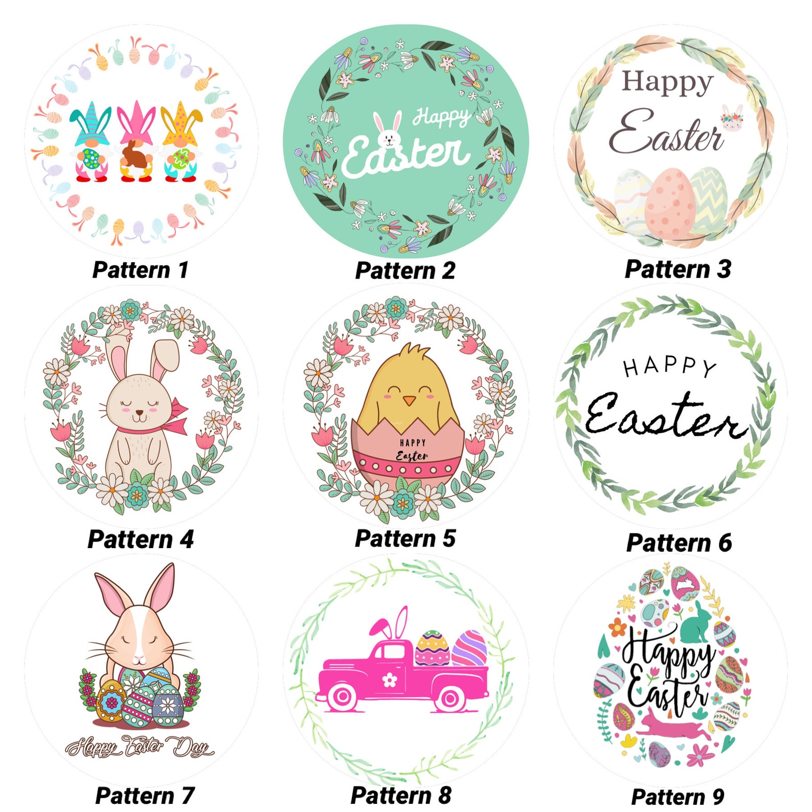 Easter Labels Happy Easter Stickers Easter Sticker Happy Etsy