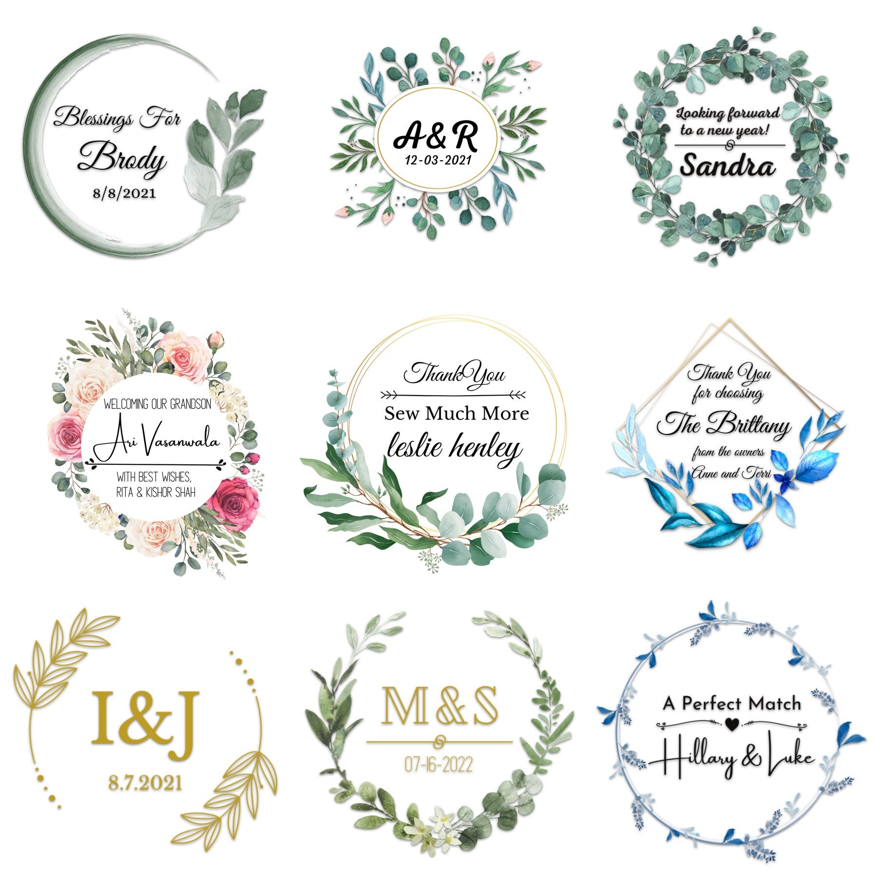 custom stickers labels circle thank you stickers favors etsy