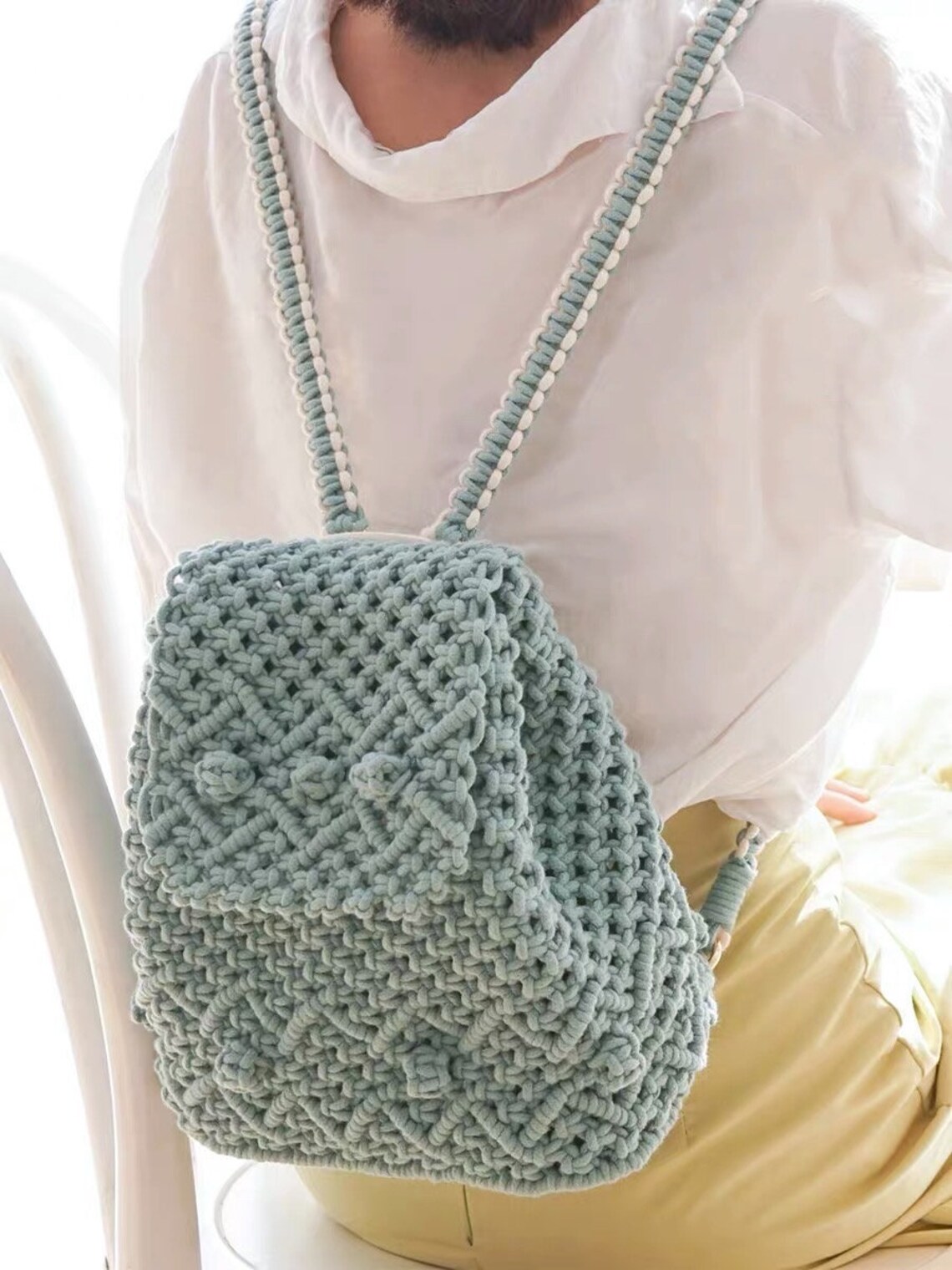 DIY Macrame Backpack Boho Macrame Backpack Kit Macrame Bag Etsy