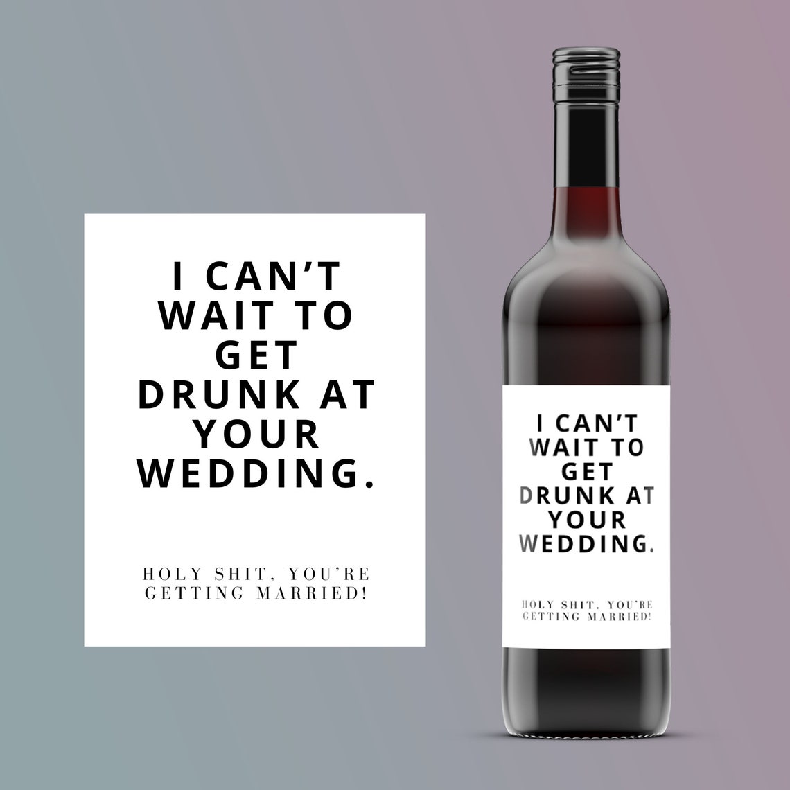 Engagement Wine Label Engagement Gift Pairs Well With Etsy