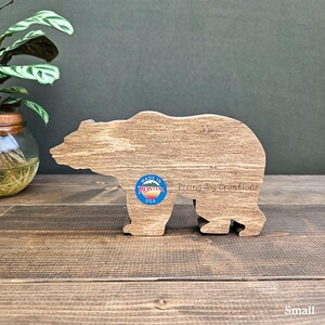 Layered Bear Art with Mountains and Trees great gift for outdoor lover home, cabin, blue and green nature colors image 7