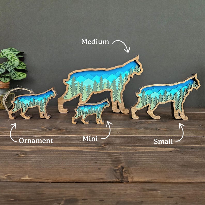 Rustic Bobcat 3D Layered Bobcat Wall Art, Wood Bobcat Decor, Wildlife Cabin Art ...