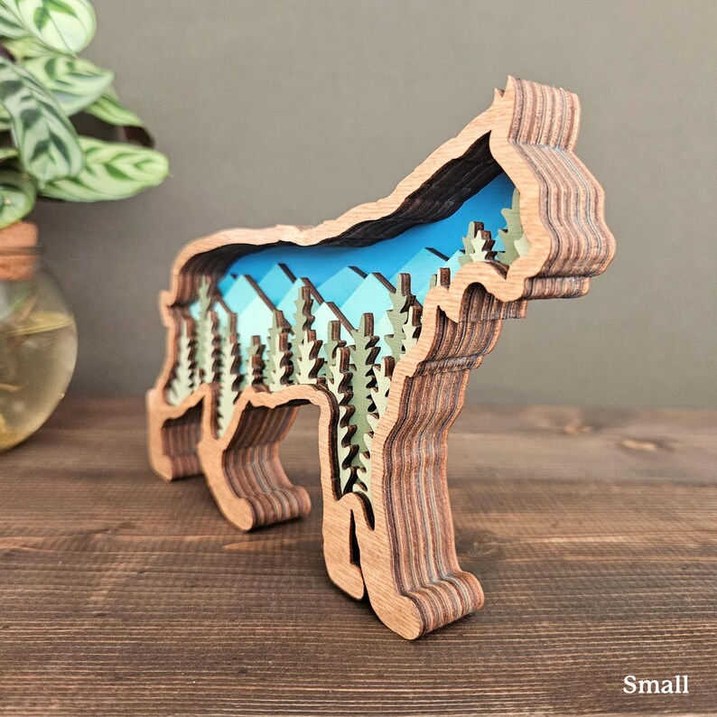 Rustic Bobcat 3D Layered Bobcat Wall Art, Wood Bobcat Decor, Wildlife Cabin Art ...