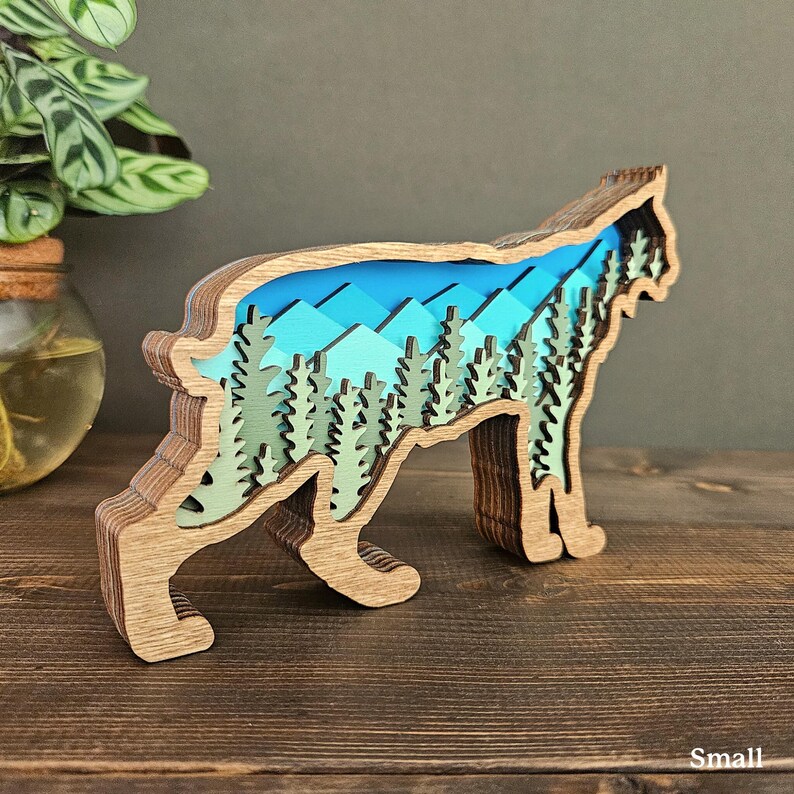 Rustic Bobcat 3D Layered Bobcat Wall Art, Wood Bobcat Decor, Wildlife Cabin Art ...
