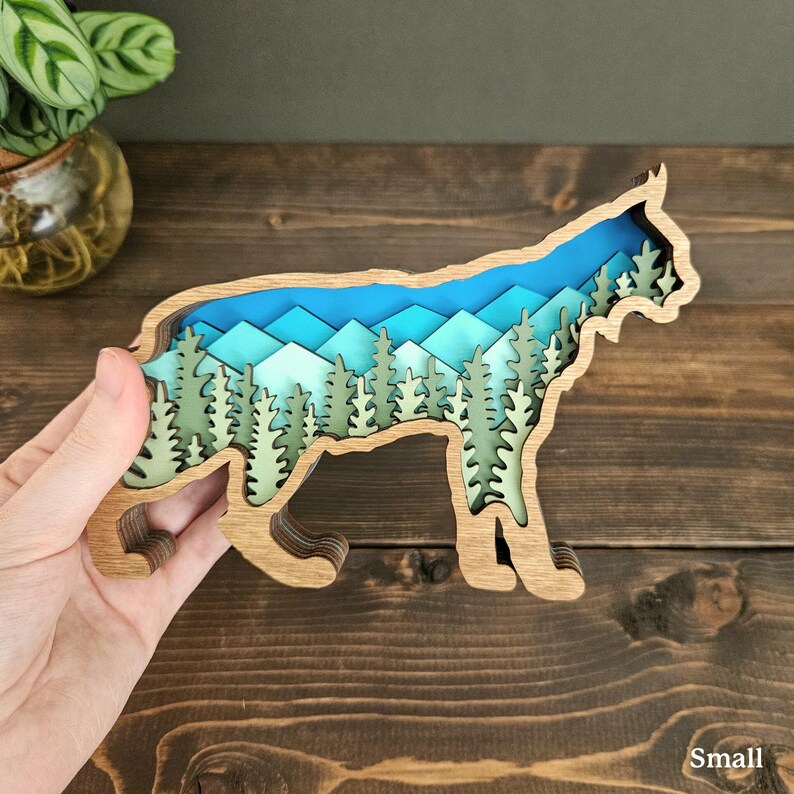 Rustic Bobcat 3D Layered Bobcat Wall Art, Wood Bobcat Decor, Wildlife Cabin Art ...