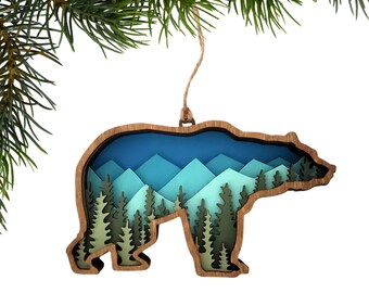 3D Black Bear Christmas Tree Ornament 3D Black Bear Christmas Tree Ornament