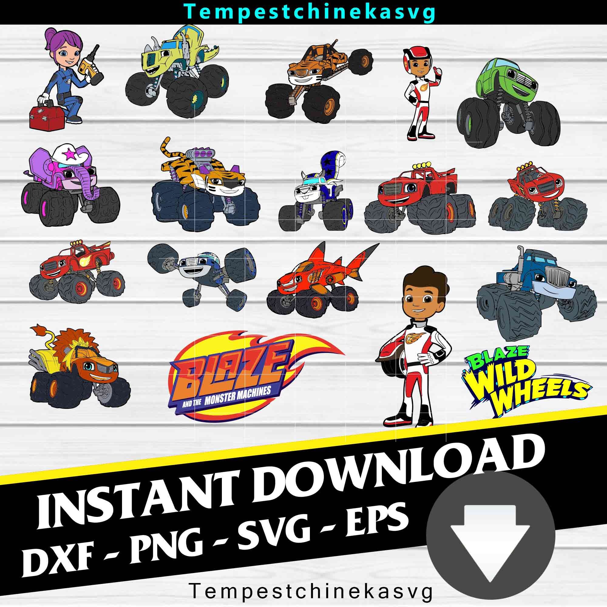 Blaze and The Monster Machines svg Blaze svg car race svg Etsy