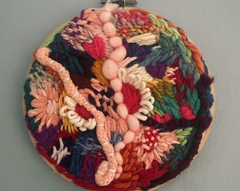 Abstract floral embroidery weaving