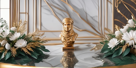 Algerian Tuareg Woman Sculpture- Home Decor-Tuareg Bust Statue