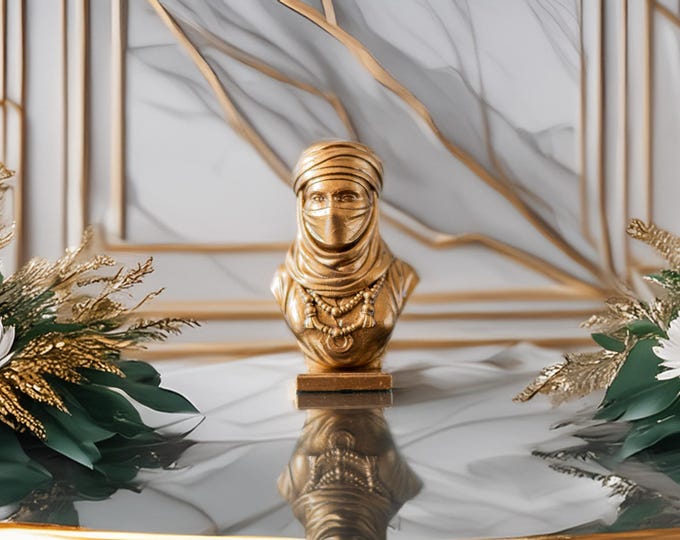 Algerian Tuareg Woman Sculpture- Home Decor-Tuareg Bust Statue