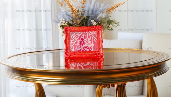 CERTIFICATED Authentic İnternal red Color KAABAH Kiswah -İslamic Frame Wall Art