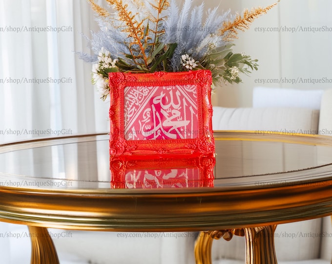 CERTIFICATED Authentic İnternal red Color KAABAH Kiswah -İslamic Frame Wall Art