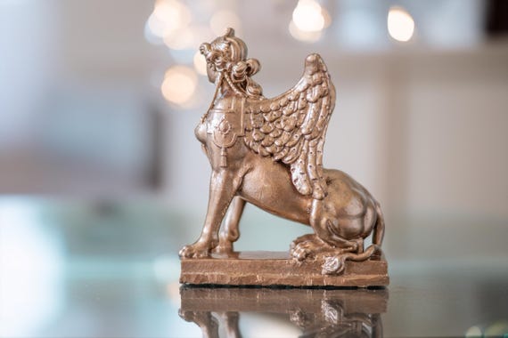 Sphinx Statue: Greek Mythology Decor, Ancient Home Art