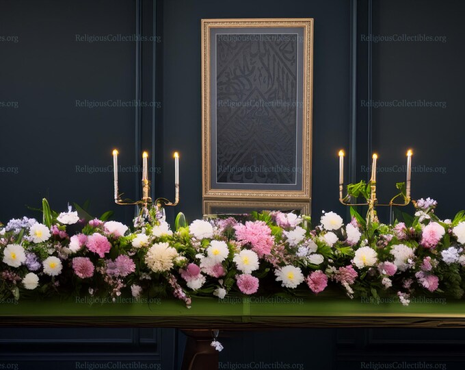 Certificated Framed Blessed Kaabah Holy Kiswa -İslamic Wall Hangings - Ramadan Decoration