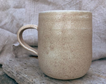 Ceramic Coffee Mug / Pottery Coffee Mug / Beige Speckled Tea Mug / Tea Mug /