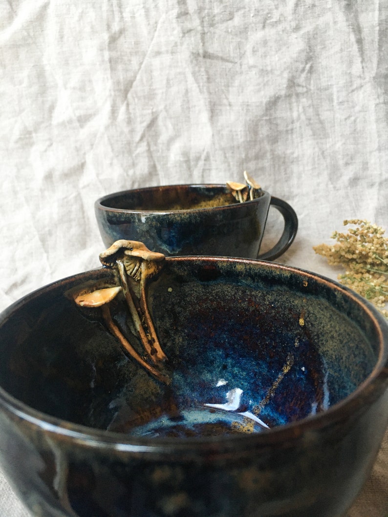 Mushroom Mug / Ceramic Mushroom Coffee Mug / Decorated Pottery Coffee Mug / Tea Mug / image 9