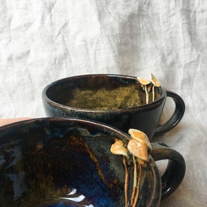 Mushroom Mug / Ceramic Mushroom Coffee Mug / Decorated Pottery Coffee Mug / Tea Mug / image 3