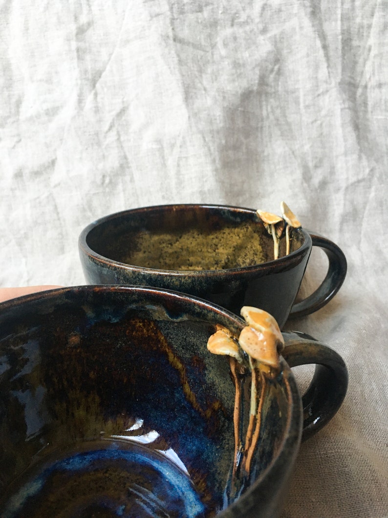 Mushroom Mug / Ceramic Mushroom Coffee Mug / Decorated Pottery Coffee Mug / Tea Mug / image 3