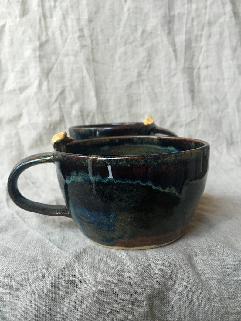 Mushroom Mug / Ceramic Mushroom Coffee Mug / Decorated Pottery Coffee Mug / Tea Mug / image 4