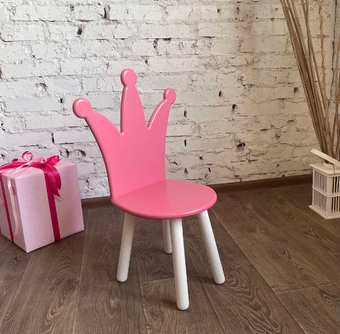 Kinderstuhl Holz Kinderstuhl rosa Krone Stuhl großes | Etsy