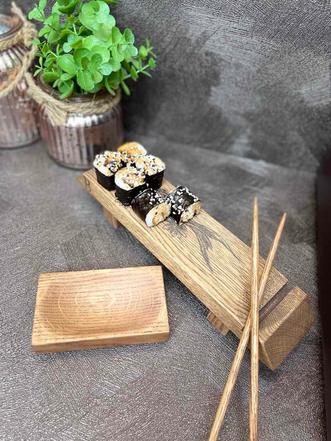 Sushi-Serviertablett Aus Holz – 71 Cm Lang – Für Restaurant & Zuhause