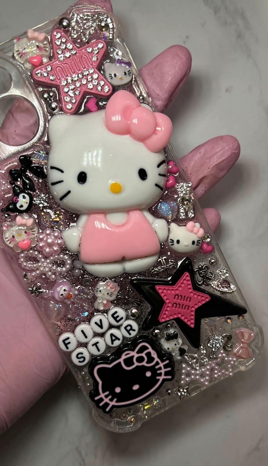 Custom Hello Kitty Phone Case: Y2K Junk Charm Freestyle Design
