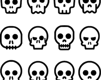 Mini Skull SVG Bundle, Miniskulls SVG, Halloween svg, Skull Cut Files,  Skull PNG, Skeleton svg bundle, Digital Files, Instant Download