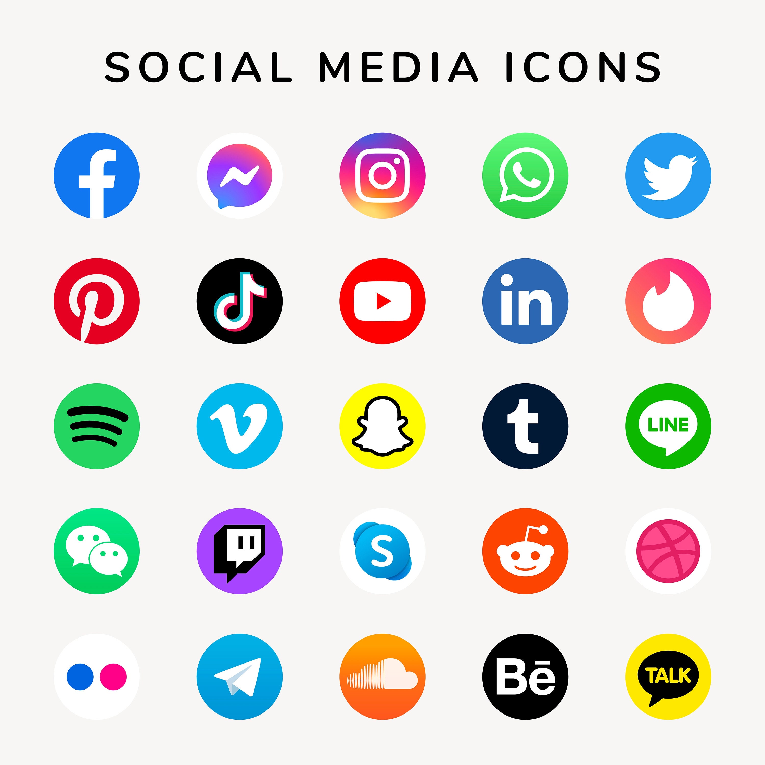 Social Media Logos Svg Bundle Social Network Social Media Etsy