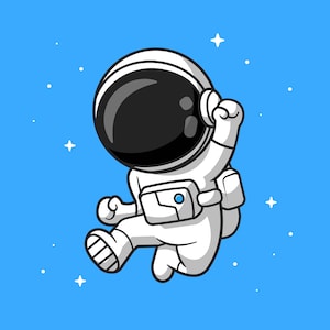 Hand Drawn Jumping Astronaut Doodle SVG Happy Cartoon Spaceman Clipart Vector Silhouette Cut files for Cricut Digital Download PNG JPG eps