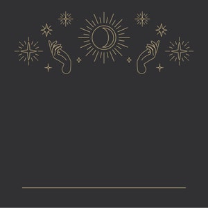 Mond in der Sonne Tarot Hintergrund SVG-Dateien für Cricut Celestial Clipart Silhouette digitaler Download png jpg dxf eps ai Vektor-Dateien