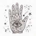 Palmistry Zodiac Signs SVG Cut Files for Cricut Palm Reading Chiromancy Clipart Witchy illustration Divination Hand Zodiac Spiritual ART png product logo