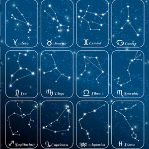 Mazzo di carte delle costellazioni dei segni zodiacali disegnati a mano SVG Bundle minimalista Scorpione Cancro Pesci Ariete Toro Clipart File di taglio per Cricut png