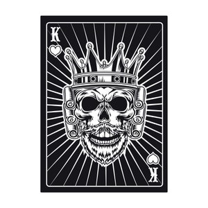 Cartas de juego de calavera de rey dibujadas a mano SVG Baraja de cartas de esqueleto de rey de corazones Clipart Archivos de corte vectorial para Cricut Silhouette Descarga digital PNG