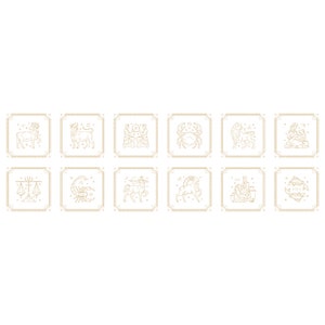 Handgetekende minimalistische sterrenbeelden illustratie SVG bundel horoscoop astrologie sterrenbeeld cliparts set vector silhouet snijden bestanden voor Cricut