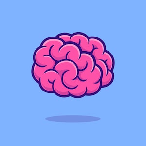 Icono de dibujos animados de cerebro dibujado a mano Ilustración SVG Clipart de mente colorida Silueta de intelecto inteligente Archivos de corte vectorial para uso comercial de Cricut