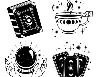 Hand Drawn Tarot SVG Bundle: Mystic Esoteric Clipart (Digital Download)