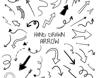 Hand Drawn Arrow SVG Bundle Digital Arrows Drawings Wall Decor Clipart Cut Files for Cricut Digital Download Vector Silhouette png jpg eps