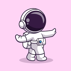 Astronauta bailando dibujado a mano en el espacio SVG Ilustración digital Lindo astronauta Clipart Universo Cosmos Siluetas vectoriales Archivos de corte para Cricut