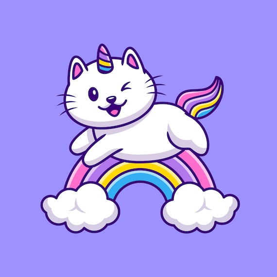 Nyan Cat SVG, Rainbow Unicorn SVG, Unicorn Clip Art Digital.