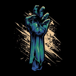 Hand Drawn Halloween Zombie Hand SVG Cartoon illustration Spooky Clipart Vector Silhouette Cut files for Cricut Digital Download PNG JPG eps