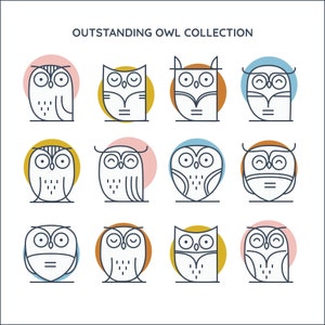 Hand Drawn Owl SVG Bundle, Owl Art Clipart Bundle, Owl Mug SVG, Owl Logo Ornament PNG Bundle, svg files for Cricut, Instant Digital Download