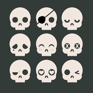 Mini Skull SVG Bundle, Miniskulls SVG, Halloween svg, Pliki do cięcia czaszki, Czaszka PNG, Szkielet svg bundle, Pliki cyfrowe, Natychmiastowe pobieranie