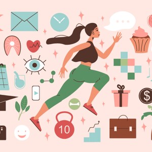 Hand Drawn Work Life Stickers Mega SVG Bundle Daily Life Balance ...