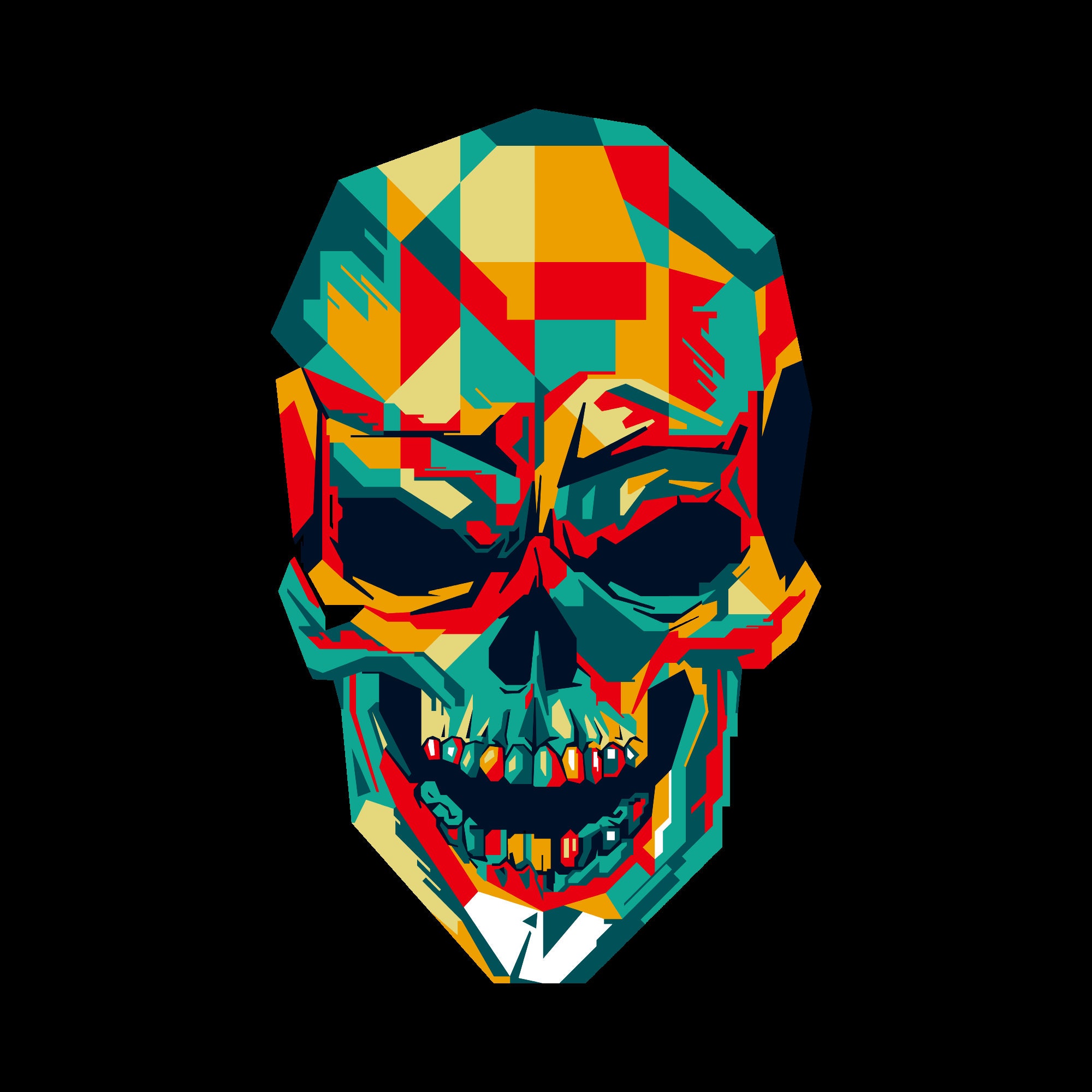 グランドホールセール Hand SVG Design Style Art Pop Skull Wpap Colorful Drawn 置物