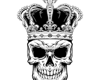 Skull King SVG, Skull With Crown SVG, Skull SVG, Skull Clipart, Skeleton King, Skeleton Crown, svg files for Cricut, Silhouette
