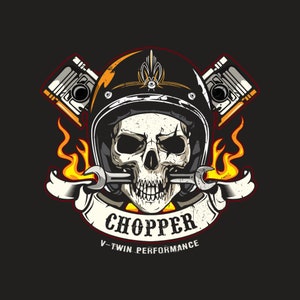 Biker Skull in Flames SVG: Rider Skeleton Head Clipart (Digital Download)